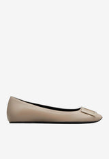 Roger Vivier Trompette Leather Ballet Flats Taupe RVW40415280BSS C415