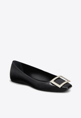 Roger Vivier Trompette Metal Buckle Ballerinas in Patent Leather RVW40415280D1PB999 B999 Black