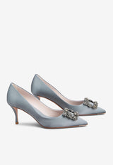 Roger Vivier Efflorescence 65 Crystal Embellished Satin Pumps RVW41417620RS0B406 B406 Gray