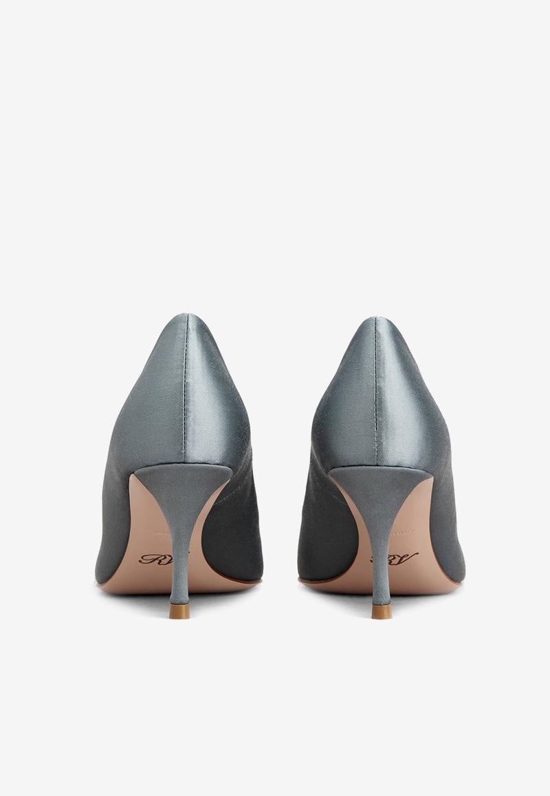 Roger Vivier Efflorescence 65 Crystal Embellished Satin Pumps RVW41417620RS0B406 B406 Gray