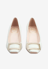 Roger Vivier Trompette 45 Pumps in Patent Leather Off-white RVW44815280D1P C019