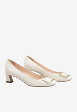 Roger Vivier Trompette 45 Pumps in Patent Leather Off-white RVW44815280D1P C019