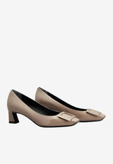 Roger Vivier Trompette 45 Pumps in Patent Leather Beige RVW44815280D1P C415