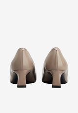 Roger Vivier Trompette 45 Pumps in Patent Leather Beige RVW44815280D1P C415