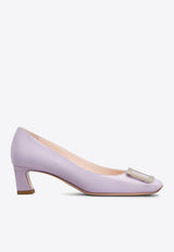 Roger Vivier Trompette 45 Metal Buckle Pumps in Patent Leather RVW44815280D1PL028 L028 Violet