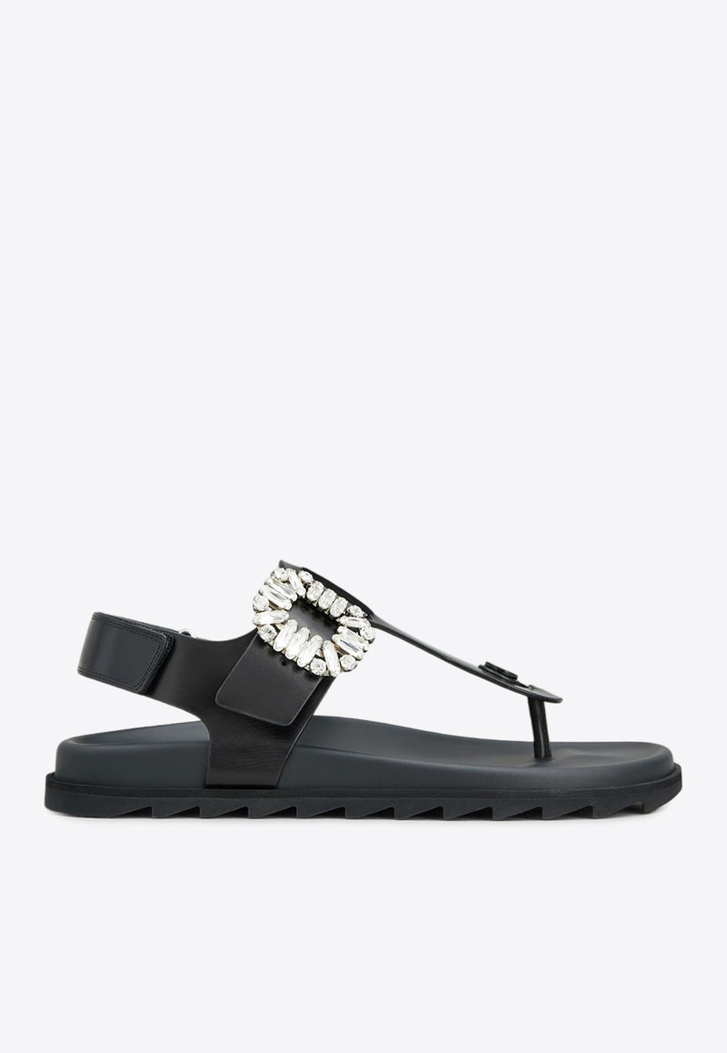 Slidy Viv' Crystal-Buckle Thong Sandals RVW45838890BSSB999 B999