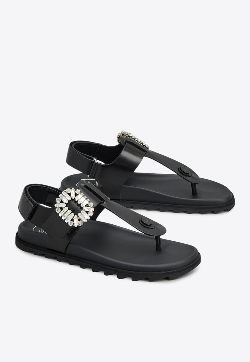 Slidy Viv' Crystal-Buckle Thong Sandals RVW45838890BSSB999 B999