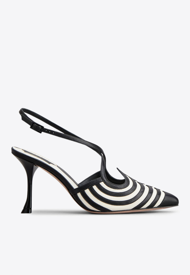 I Love Slingback 85 Pumps in Striped Leather RVW53040130F440G45 0G45