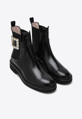 Roger Vivier Viv Rangers Leather Ankle Boots Black RVW54840450TWR/P_ROGVI-B999