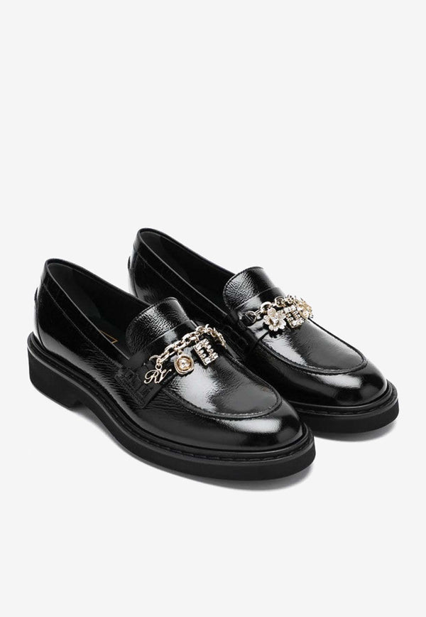 Roger Vivier Viv' Rangers Patent Leather Loafers Black RVW54843600TM6/R_ROGVI-B999