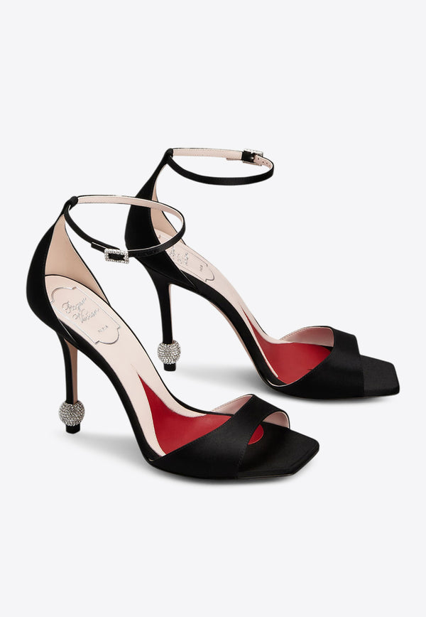 Roger Vivier 105 Jewel Embellished Satin Sandals Black RVW56827490RS0/Q_ROGVI-B999