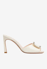 Roger Vivier Trompette 85 Mules in Patent Leather Off-white RVW60337750D1P C019