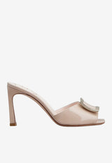 Roger Vivier Trompette 85 Mules in Patent Leather Pink RVW60337750D1P C211