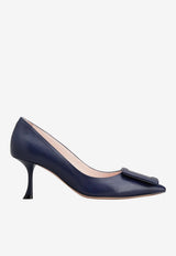 Roger Vivier Viv' in The City 65 Slingback Pumps in Metallic Leather Silver RVW61837770T0H B200