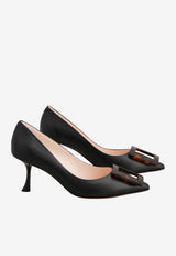 Roger Vivier Viv' in The City 65 Pumps in Leather Black RVW61844560NK0 B999