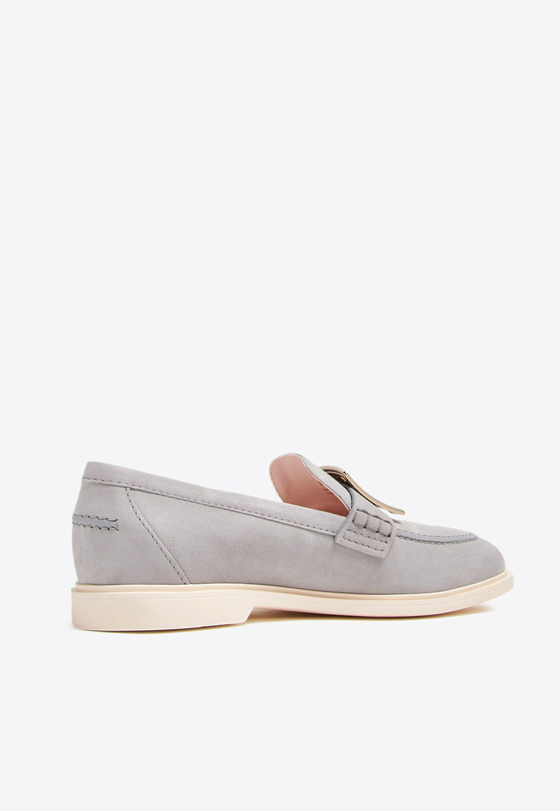 Square-Buckle Summer Suede Loafers RVW72637910HR0B206 B206