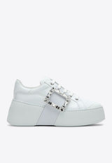 Roger Vivier Viv' Skate Leather Low-Top Sneakers White RVW73729110LXQ/P_ROGVI-B001