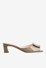 Roger Vivier Trompette 45 Mules in Patent Leather Gray RVW74839190D1P C415