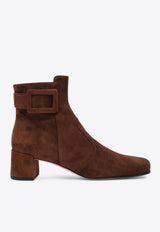 Roger Vivier Très Vivier 45 Booties Suede Ankle Boots Brown RVW75140570HR0/R_ROGVI-S604
