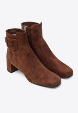 Roger Vivier Très Vivier 45 Booties Suede Ankle Boots Brown RVW75140570HR0/R_ROGVI-S604