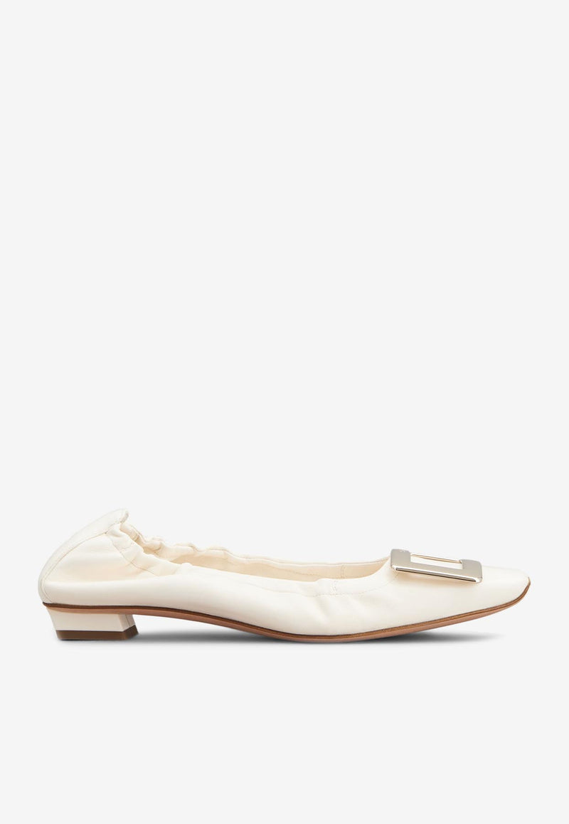 Roger Vivier Belle Vivier Leather Ballet Flats RVW7594104091TC019 C019 Off-white