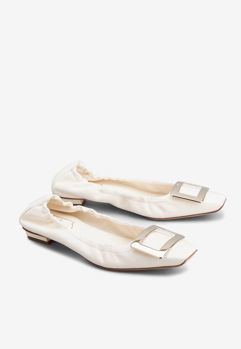 Roger Vivier Belle Vivier Leather Ballet Flats RVW7594104091TC019 C019 Off-white