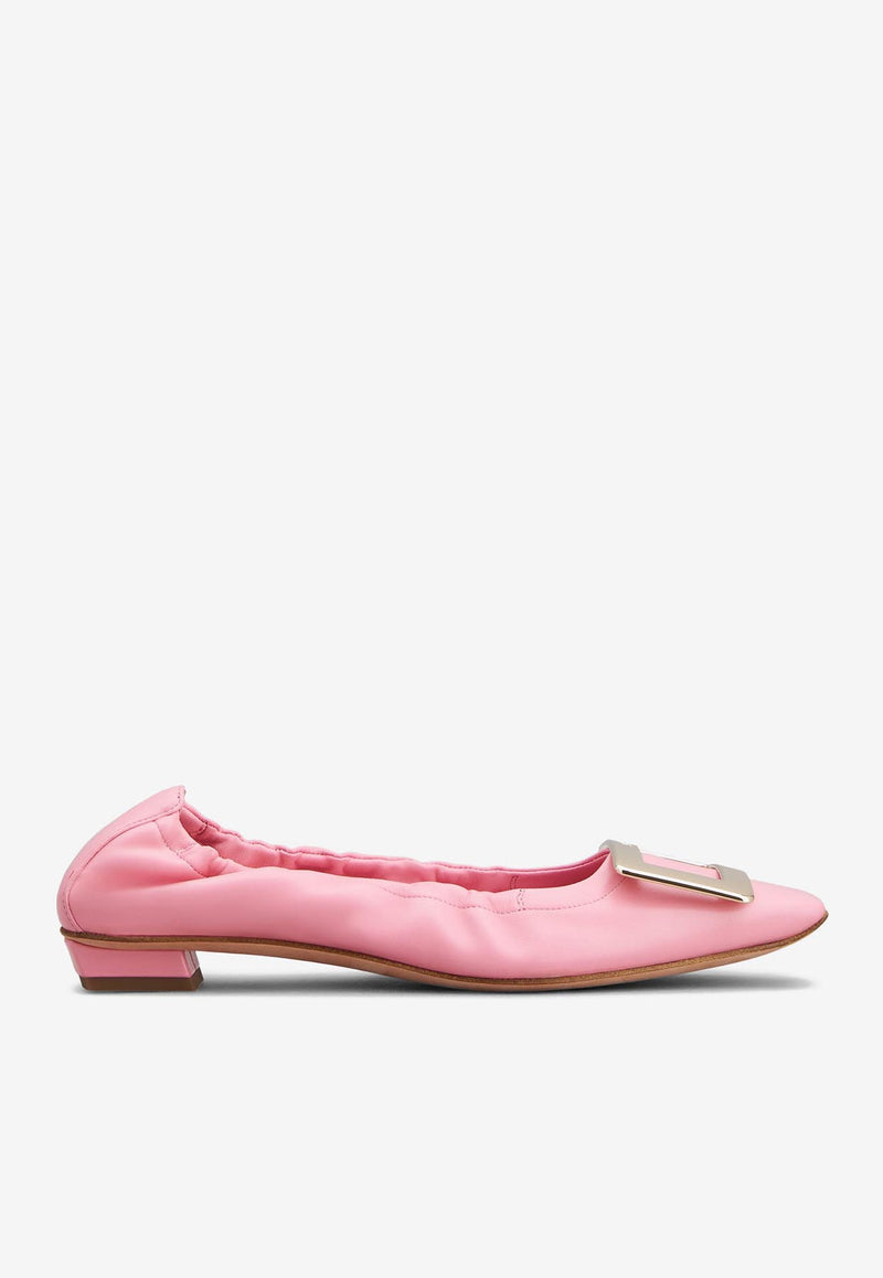 Roger Vivier Belle Vivier Leather Ballet Flats RVW7594104091TM428 M428 Pink