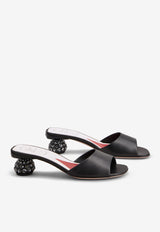 Roger Vivier 55 Crystal-Embellished Leather Mules RVW7624151091TB999 B999 Black