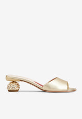 Roger Vivier 55 Metallic Leather Mules RVW76241510KACG005 G005 Gold
