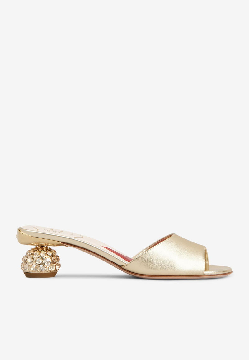 Roger Vivier 55 Metallic Leather Mules RVW76241510KACG005 G005 Gold