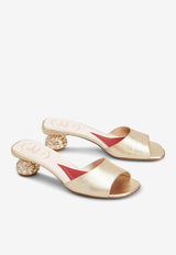 Roger Vivier 55 Metallic Leather Mules RVW76241510KACG005 G005 Gold