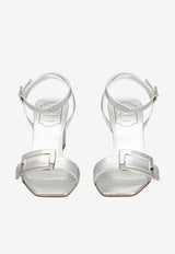 Roger Vivier Belle Vivier 60 Wedge Sandals in Metallic Nappa Leather Silver RVW80544440KAC B200