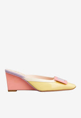 Roger Vivier Belle Vivier 60 Wedge Mules in Patent Leather Multicolor RVW80644380D1P 1N79
