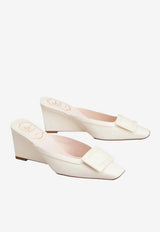 Roger Vivier Belle Vivier 60 Wedge Mules in Patent Leather Off-white RVW80644380D1P C019