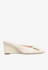Roger Vivier Belle Vivier 60 Wedge Mules in Patent Leather Off-white RVW80644380D1P C019