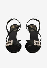 Roger Vivier Efflorescence 65 Sandals in Satin Black RVW80844460RS0 B999