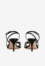 Roger Vivier Efflorescence 65 Sandals in Satin Black RVW80844460RS0 B999