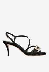 Roger Vivier Efflorescence 65 Sandals in Satin Black RVW80844460RS0 B999