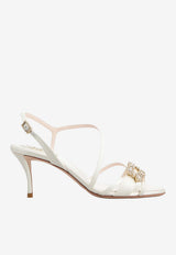 Roger Vivier Efflorescence 65 Sandals in Satin Off-white RVW80844460RS0 C001