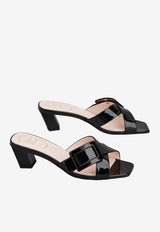Roger Vivier Belle Vivier 45 Mules in Patent Leather Black RVW82045010D1P B999