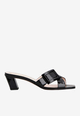 Roger Vivier Belle Vivier 45 Mules in Patent Leather Black RVW82045010D1P B999