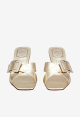 Roger Vivier Belle Vivier 45 Mules in Metallic Leather Gold RVW82045010KAC G005