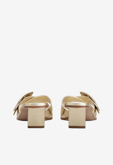 Roger Vivier Belle Vivier 45 Mules in Metallic Leather Gold RVW82045010KAC G005