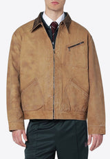 Needles Boxy Zip-Up Overshirt Brown RW203CO/R_NEEDL-DB