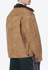 Needles Boxy Zip-Up Overshirt Brown RW203CO/R_NEEDL-DB