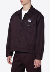 Needles Boxy Zip-Up Overshirt Burgundy RW211PL/R_NEEDL-BU