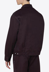 Needles Boxy Zip-Up Overshirt Burgundy RW211PL/R_NEEDL-BU