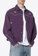 Needles Embroidered Buttoned Shirt Purple RW259PL/R_NEEDL-PU