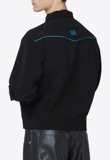 Needles Embroidered Buttoned Shirt Black RW259PL/R_NEEDL-BLK