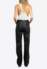 Zadig & Voltaire Evy Leather Flared Pants Black RWPA00069_BLACK